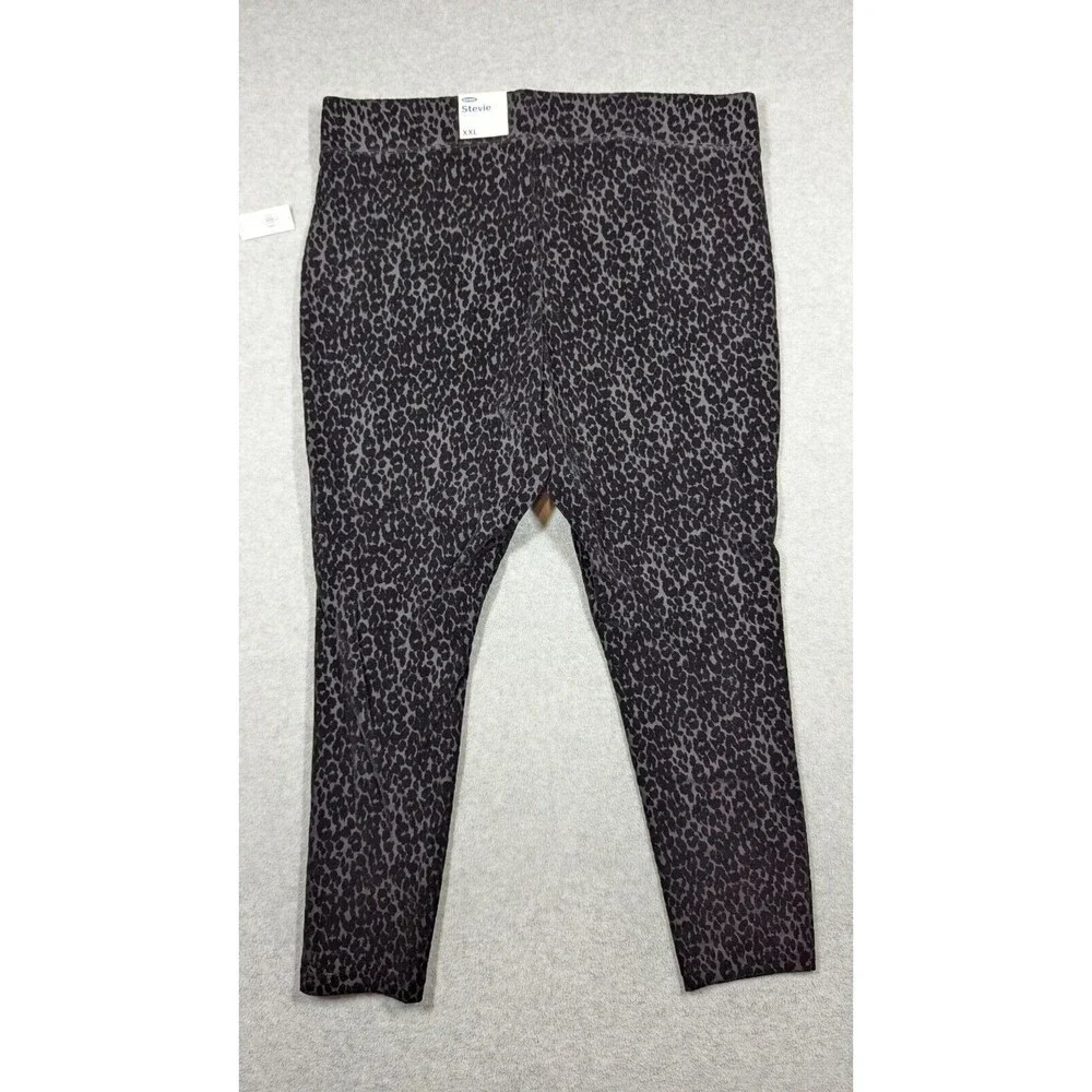 Old Navy Women Pants XXL NWT‎ Stevie High Rise Velvet Burnout Leopard Skinny